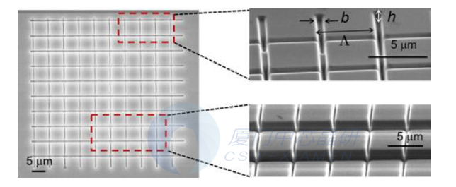SiC晶片上制造的2D SiC超表面的SEM图像 (1)